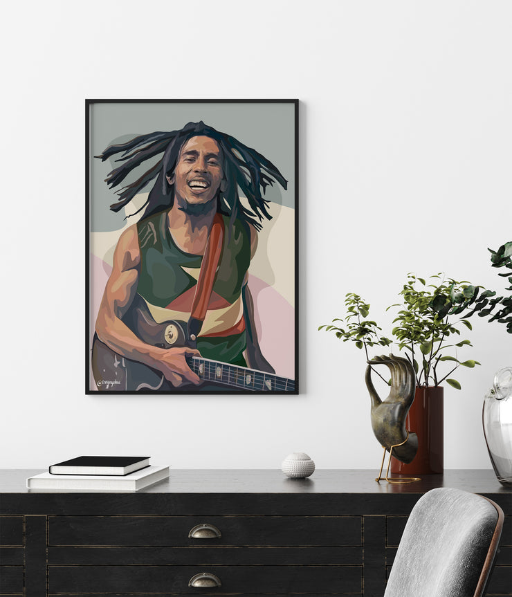 Bob Marley Art Print by LRN GRAPHICS