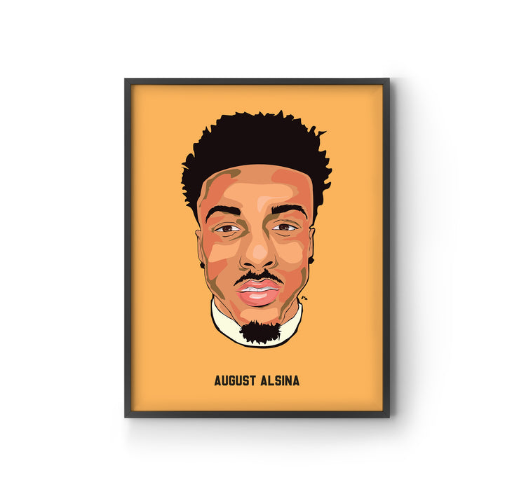 August Alsina Headshot Art Print by LRN GRAPHICS