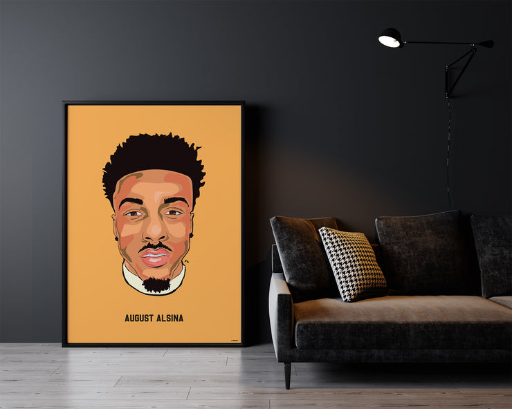 August Alsina Headshot Art Print by LRN GRAPHICS