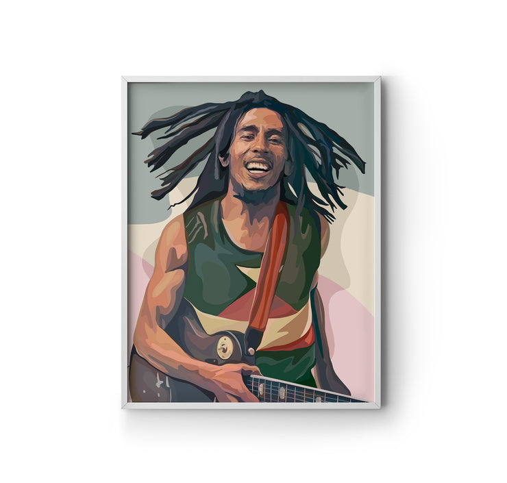 Bob Marley Art Print by LRN GRAPHICS