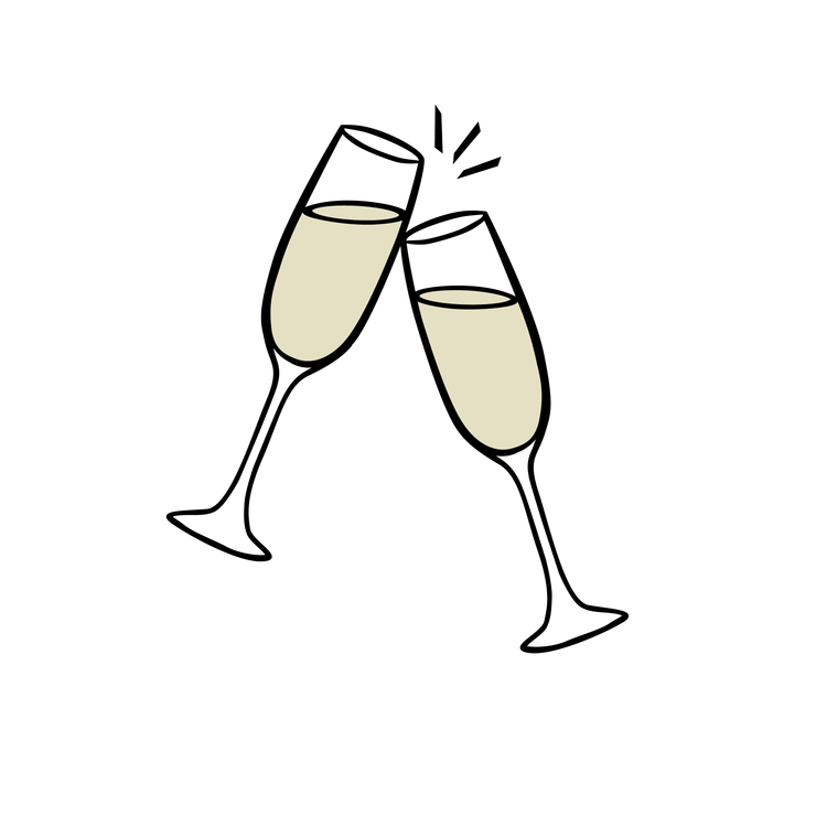 Champagne Glass SVG / Champagne Clink / Wine Glass SVG / Alcohol SVG / Celebration Svg / Png / Champagne Flute Instagram Highlight