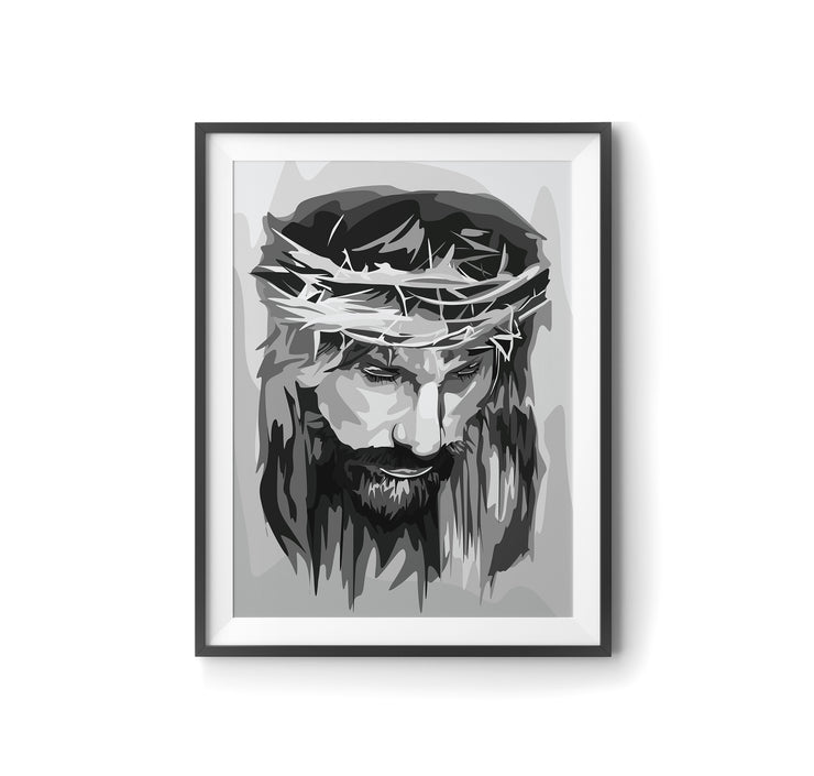 Jesus Crown of Thorns Religious Artwork by LRN GRAPHICS