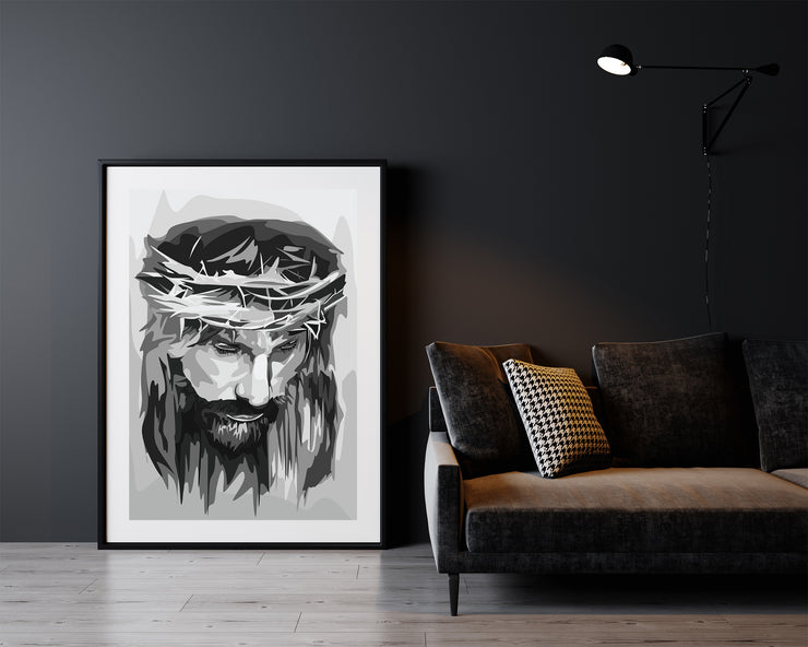 Jesus Crown of Thorns Religious Artwork by LRN GRAPHICS