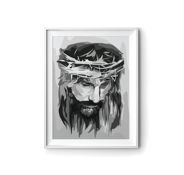 Jesus Crown of Thorns Religious Artwork by LRN GRAPHICS