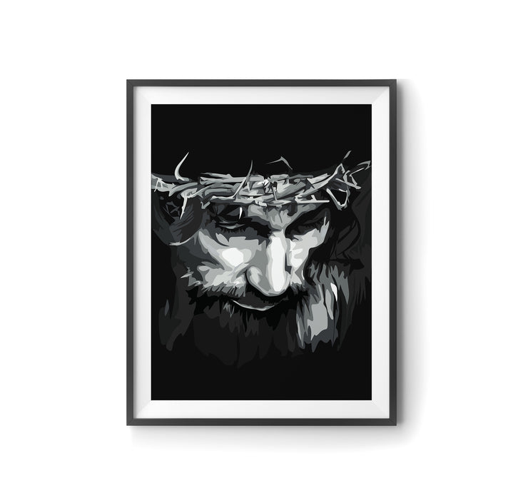 Jesus Crown of Thorns Religious Artwork by LRN GRAPHICS