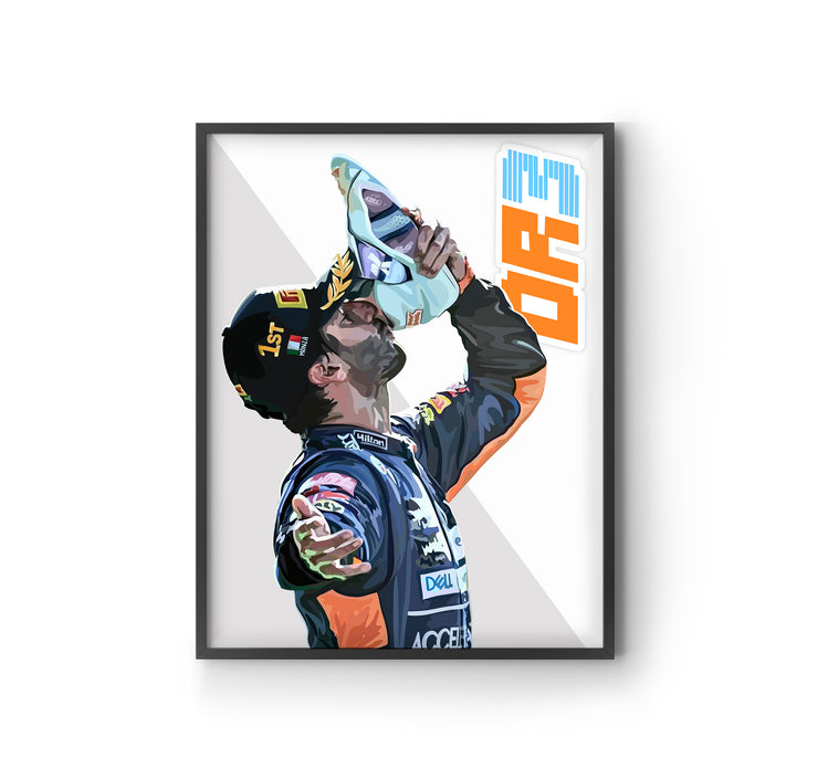 Daniel Ricciardo DR3 Mclaren Art Poster by LRN GRAPHICS