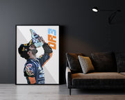 Daniel Ricciardo DR3 Mclaren Art Poster by LRN GRAPHICS