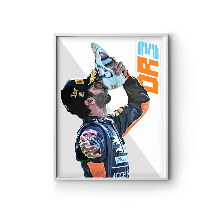 Daniel Ricciardo DR3 Mclaren Art Poster by LRN GRAPHICS