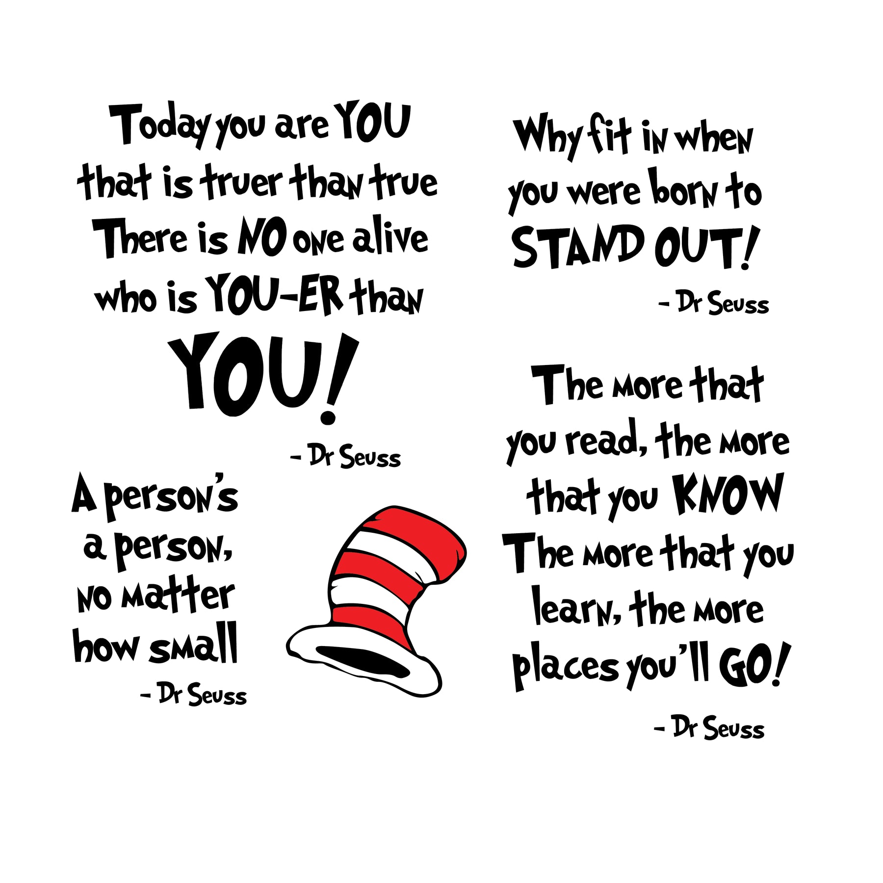 Dr Seuss Quote Bundle Cut File – LRN GRAPHICS