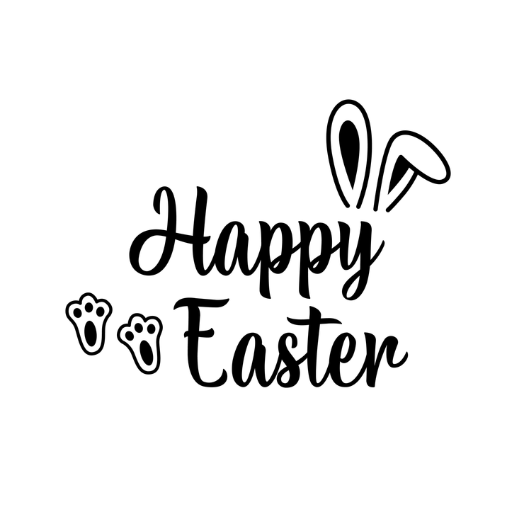 Happy Easter SVG PNG DXF Word Art Digital Download Silhouette Cricut Easter Bunny Cut file