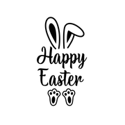 Happy Easter SVG PNG DXF Word Art Digital Download Silhouette Cricut Easter Bunny Cut file