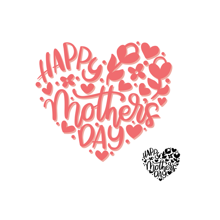 Happy Mothers Day SVG Mothers Day Heart SVG PNG Dxf Cut File Cricut Silhouette Mom Stencil Mama Bear