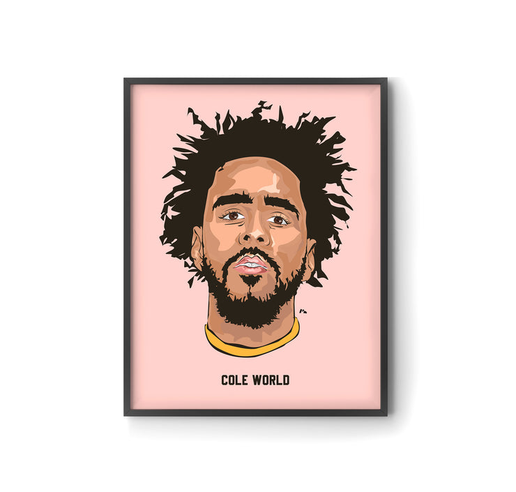 J Cole Cole World Headshot Art Print by LRN GRAPHICS