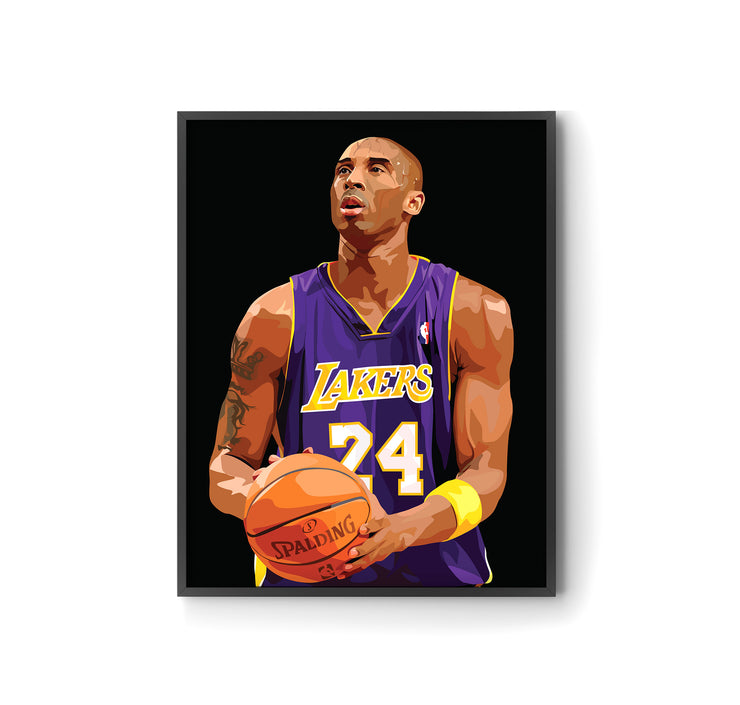 Kobe Bryant Lakers 24 Poster by LRN GRAPHICS