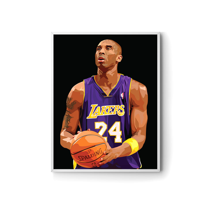 Kobe Bryant Lakers 24 Poster by LRN GRAPHICS