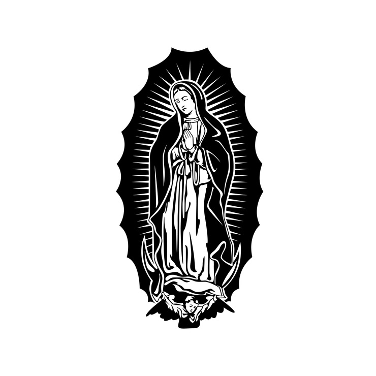 Our Lady of Guadalupe SVG | Virgin Mary SVG PNG Dxf | Mother Mary Silhouette Cut File Cricut Religious Symbol Christian Catholic Icon Jesus