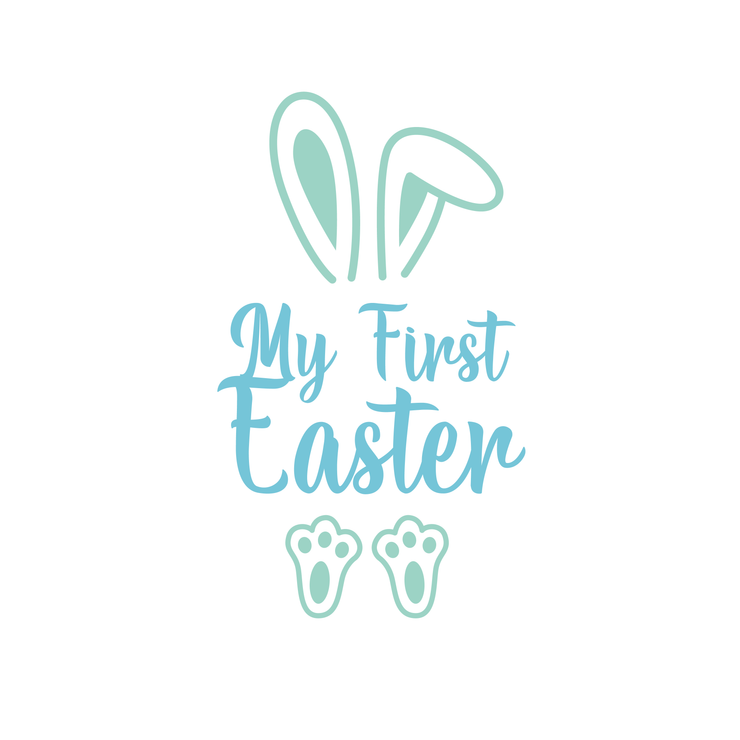 My First Easter SVG PNG DXF Word Art Digital Download Silhouette Cricut Happy Easter Bunny Cut file