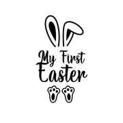 My First Easter SVG PNG DXF Word Art Digital Download Silhouette Cricut Happy Easter Bunny Cut file