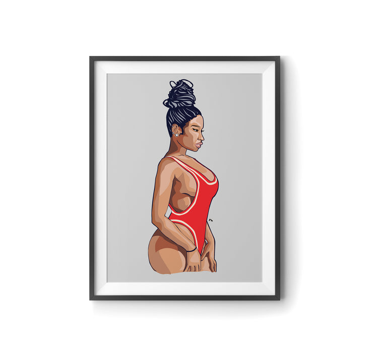 Nicki Minaj Art Poster by LRN GRAPHICS