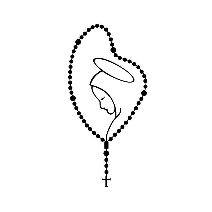 Our Lady Rosary SVG / Mary Rosary SVG / Our Lady of Lebanon SVG / Rosary Svg Png Dxf / Digital Download / Mary / Religious Icon