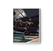 LeBron James Dwyane Wade Slam Dunk Poster by LRN GRAPHICS