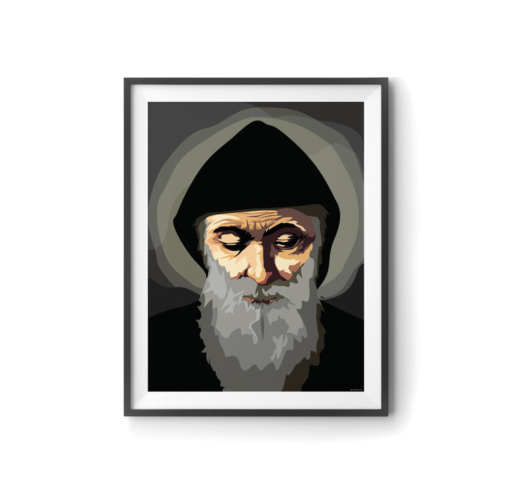 St Charbel Religious Art Print by LRN Graphics