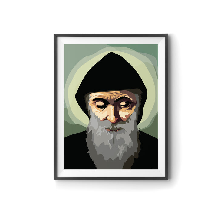 St Charbel Religious Art Print by LRN Graphics