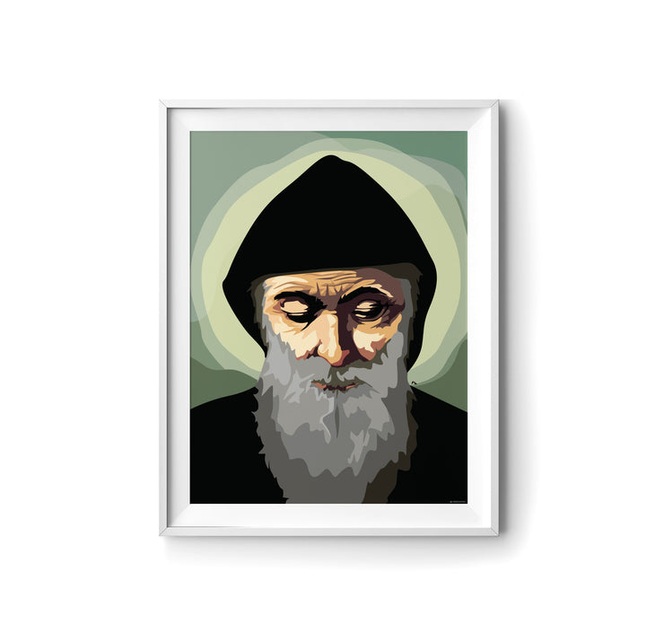 St Charbel Religious Art Print by LRN Graphics