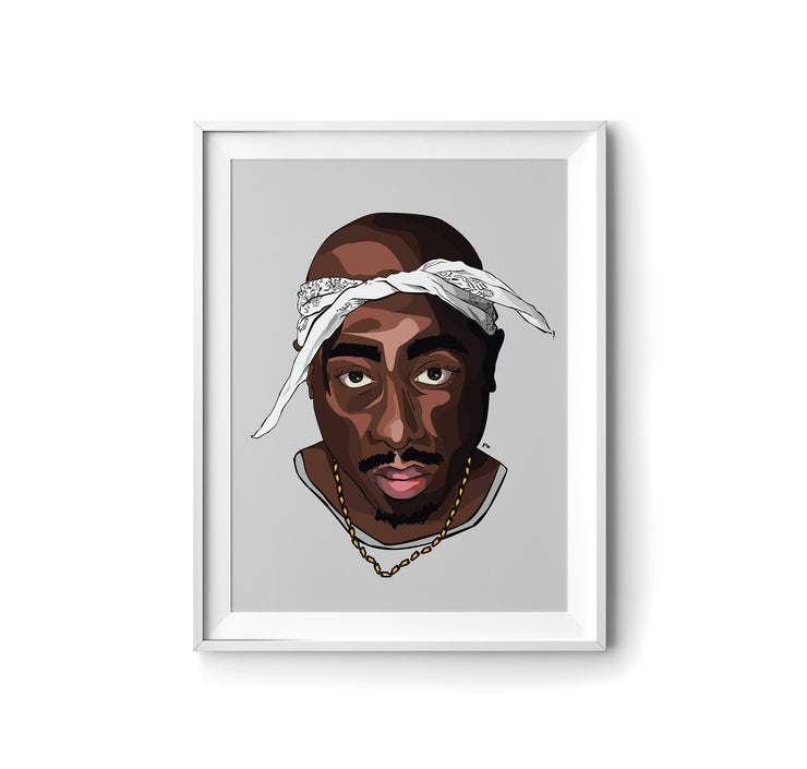 TUPAC Head Shot Art Print by LRN GRAPHICS