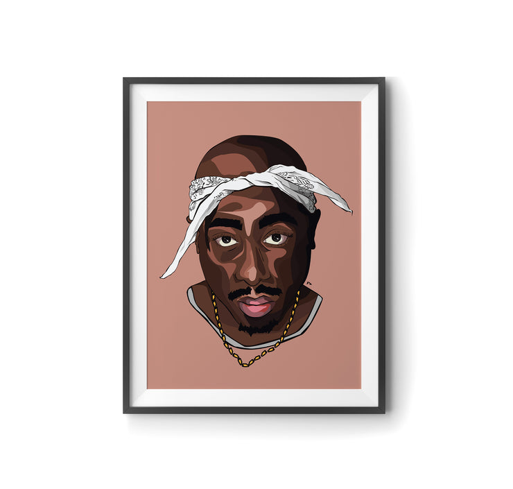 TUPAC Head Shot Art Print by LRN GRAPHICS