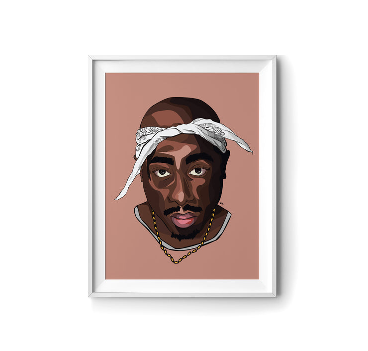 TUPAC Head Shot Art Print by LRN GRAPHICS